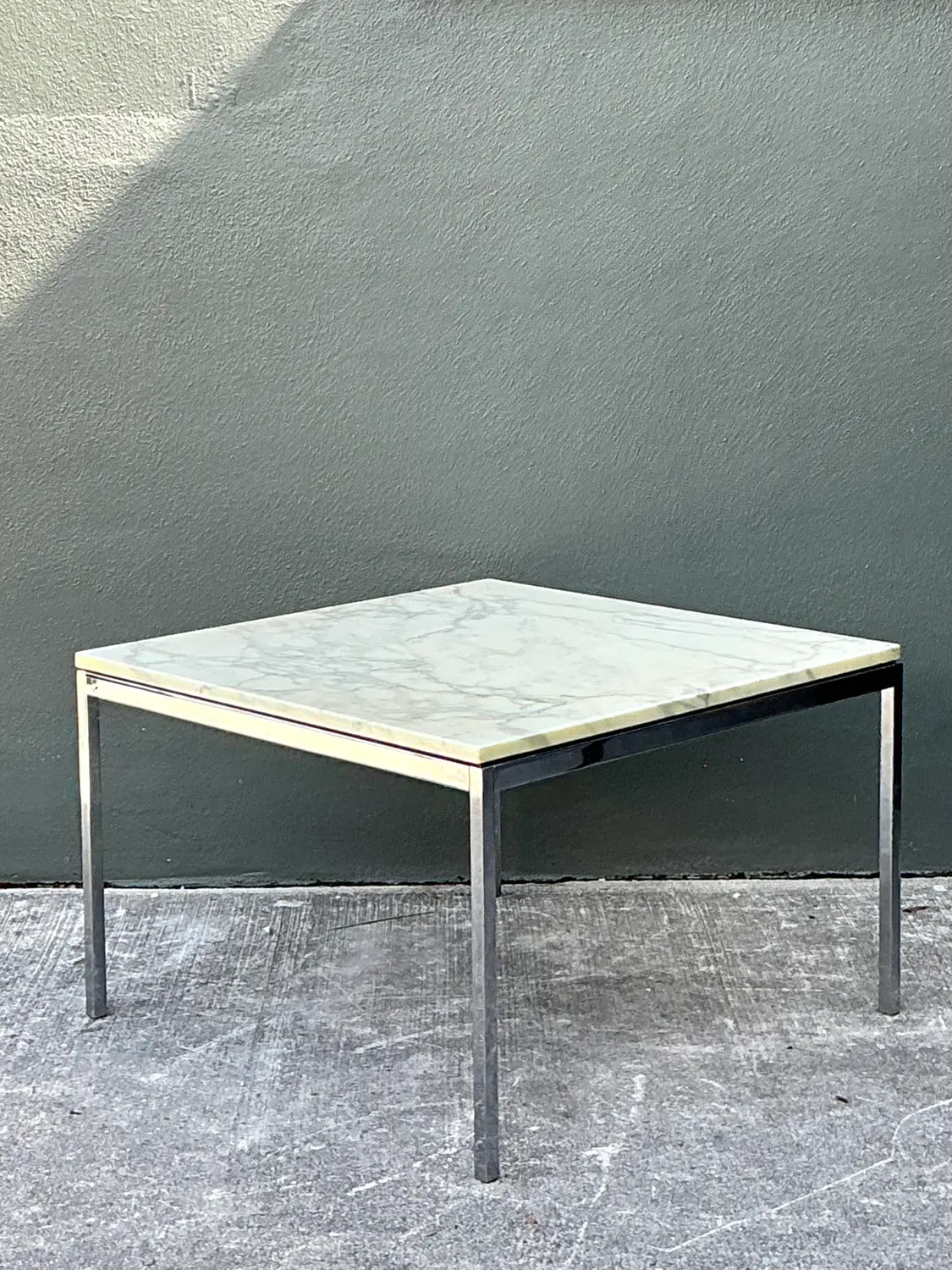 Vintage Knoll Marble Top Side Table - Top view