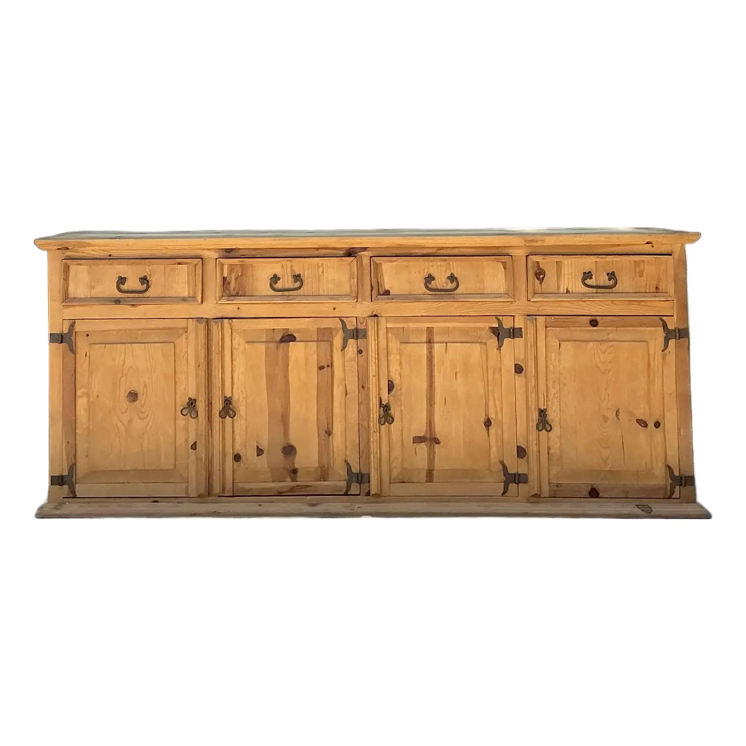 Vintage Knotty Pine Long Credenza