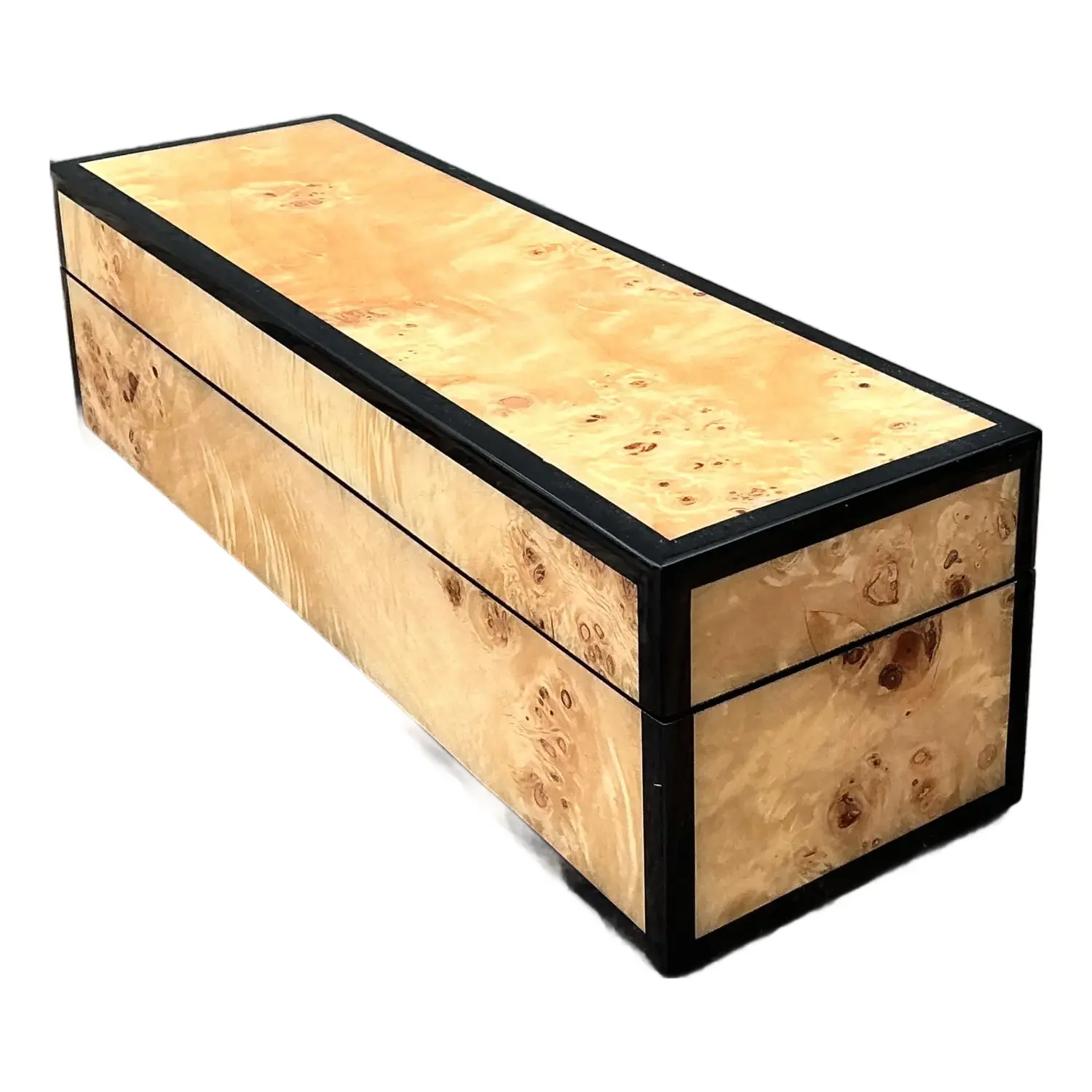 Vintage Lacquered Burl Wood Box