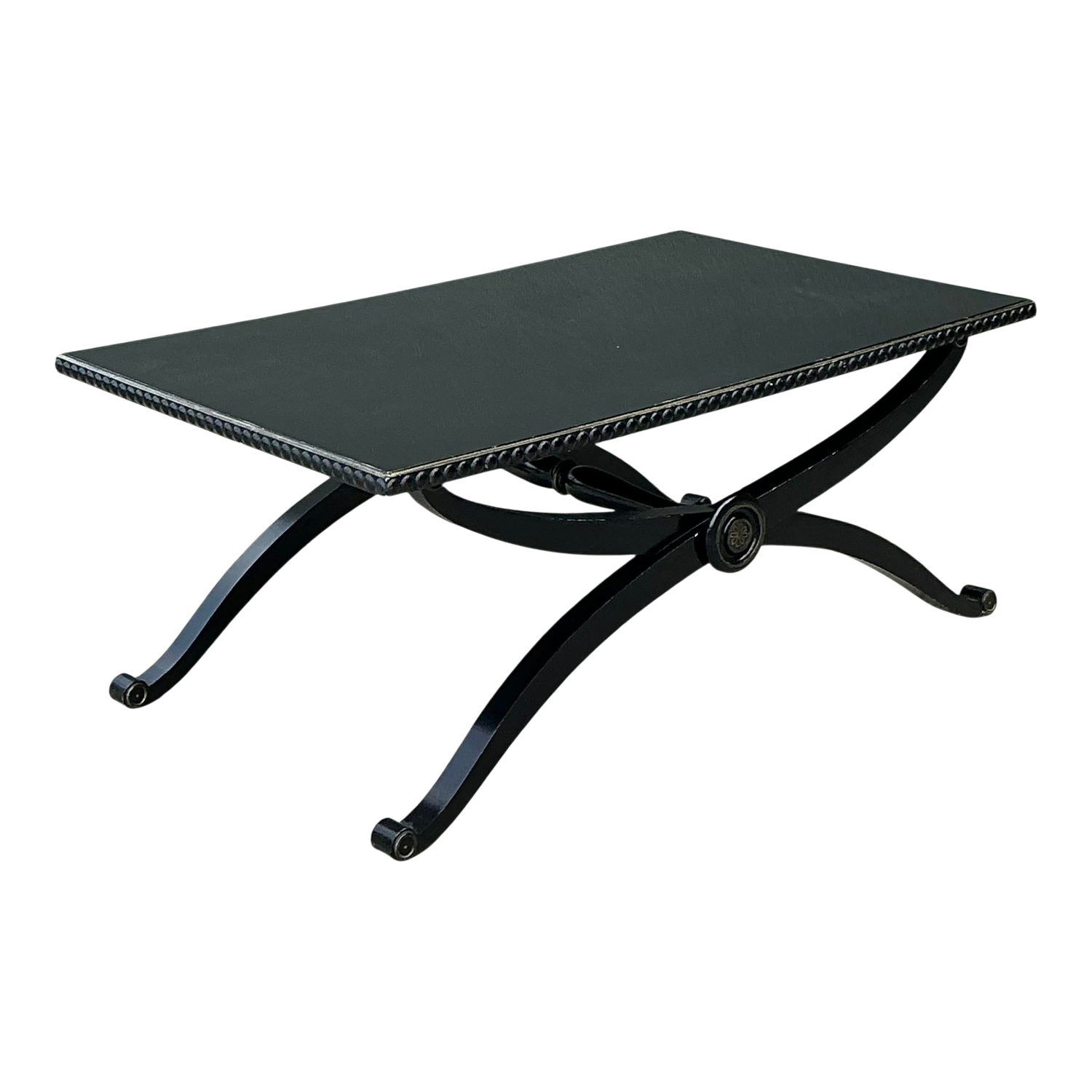 Vintage Lacquered X Base Coffee Table - Detail view