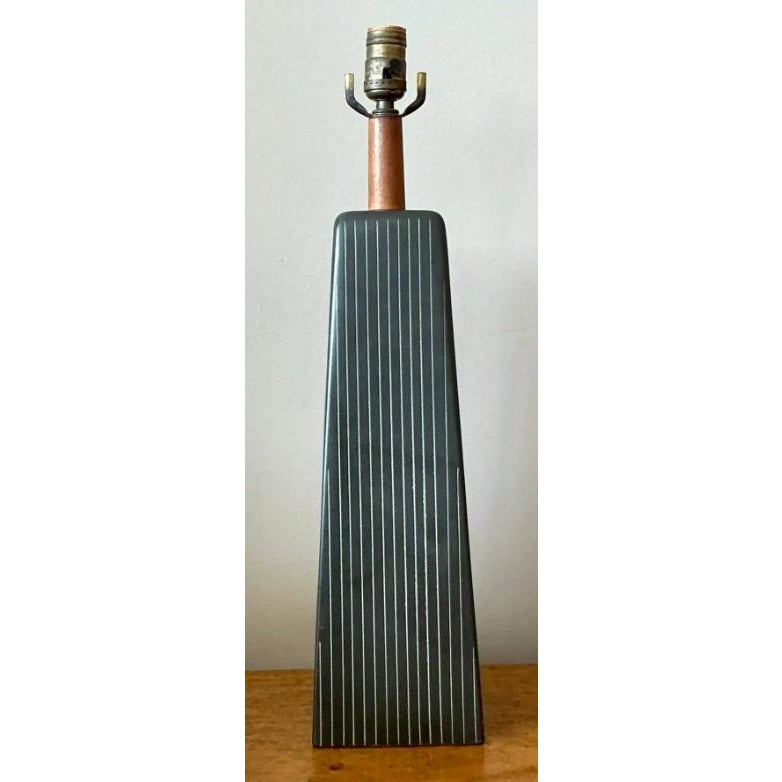 Vintage Late 20th Century Martz Pinstripe Lamp - Side view