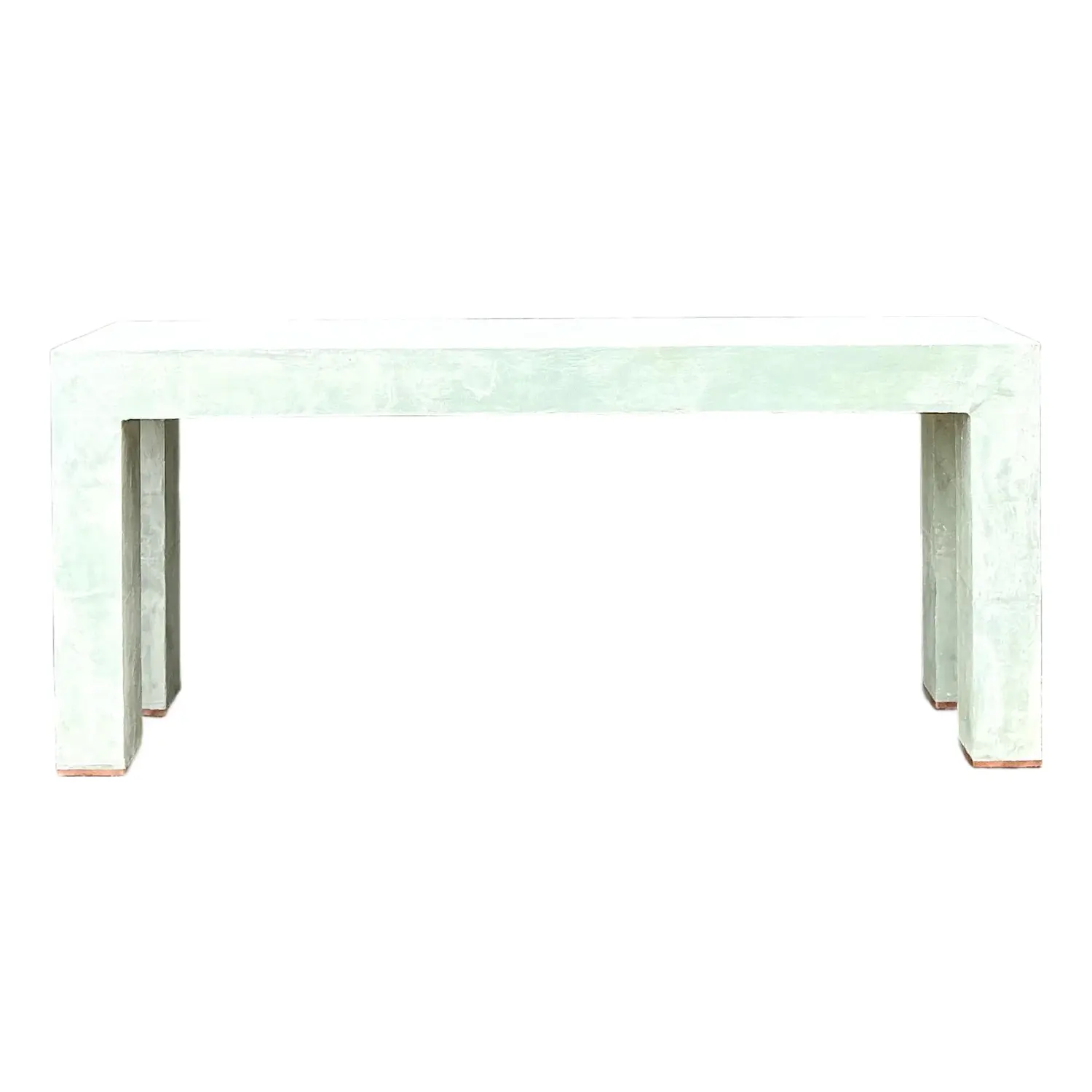 Vintage Linen Buon Fresco Faux Finished Console Table in Venetian Green