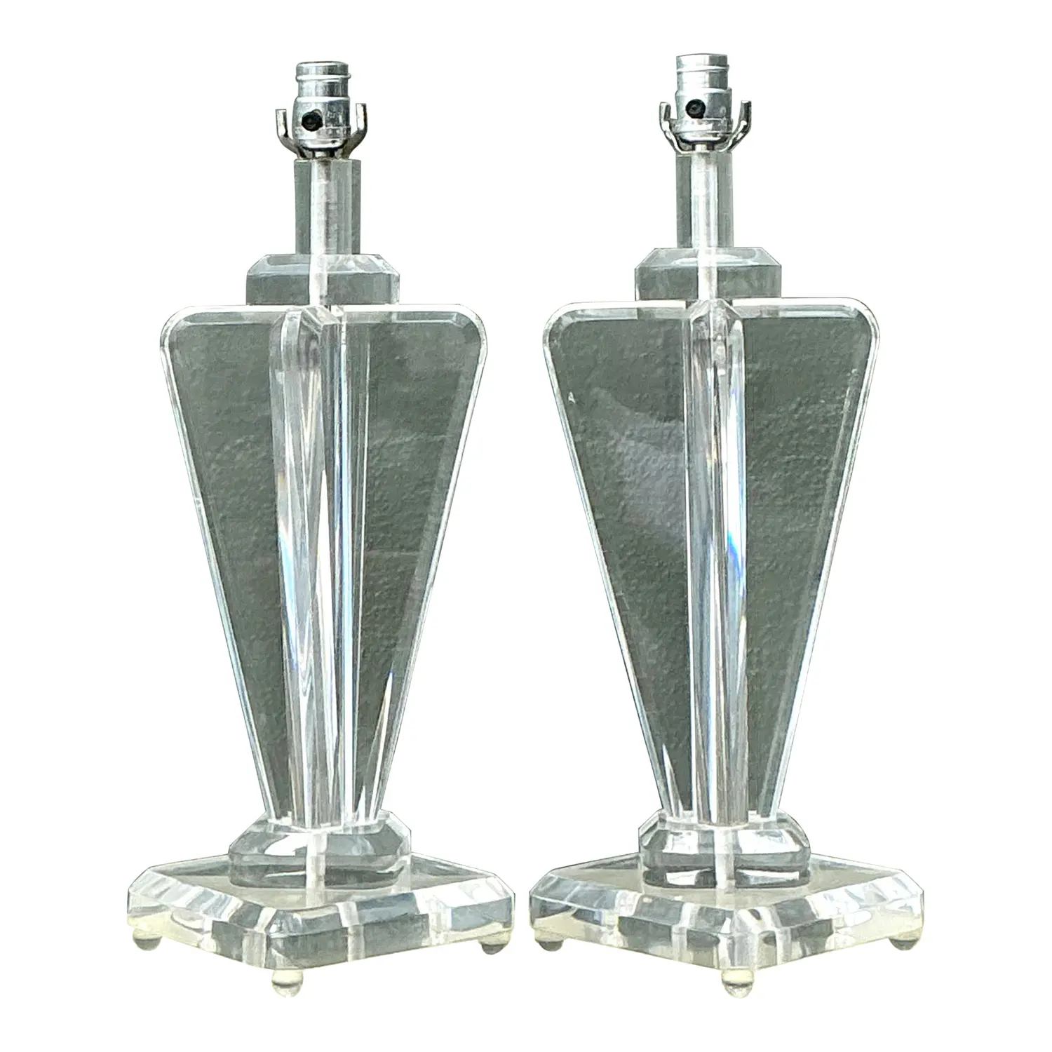 Vintage Lucite Paddle Lamps - A Pair