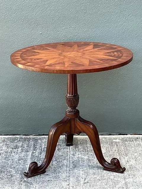 Vintage Maitland Smith Inlay Side Table - Detail view