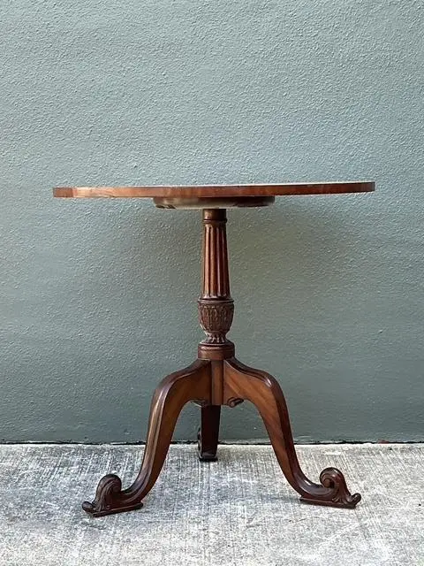 Vintage Maitland Smith Inlay Side Table - Back view