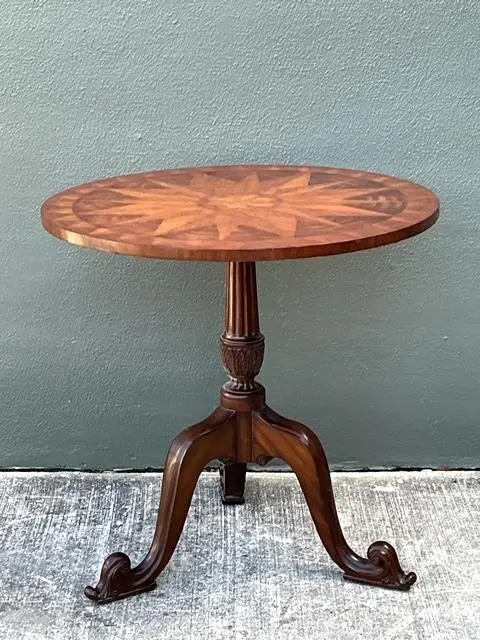 Vintage Maitland Smith Inlay Side Table - Side view