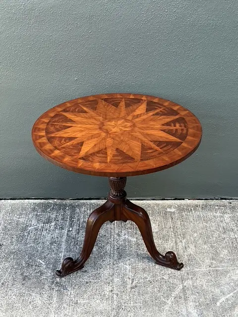 Vintage Maitland Smith Inlay Side Table - Top view