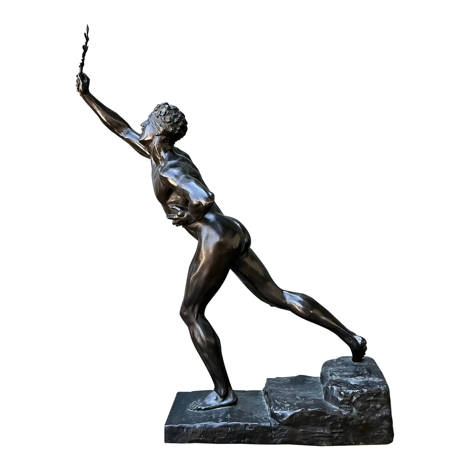 Vintage Max Kruse “Messenger of Victory” Bronze Sculpture of Man