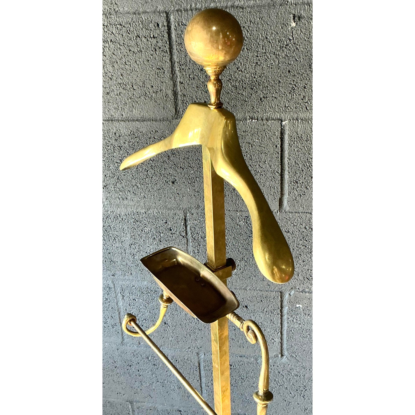 Vintage MCM Brass Gentleman’s Valet - Back view