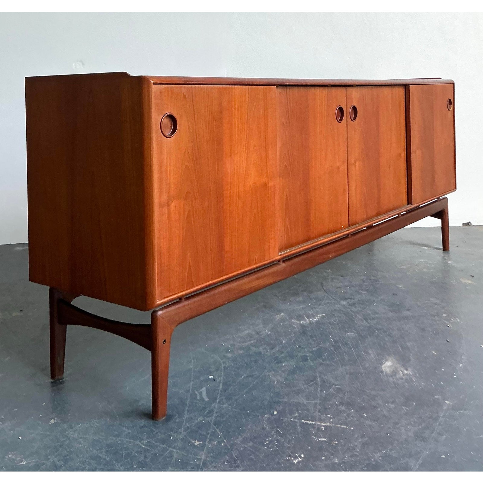 Vintage MCM Danish Arne Hovmand-Olsen Teak Credenza - Top view