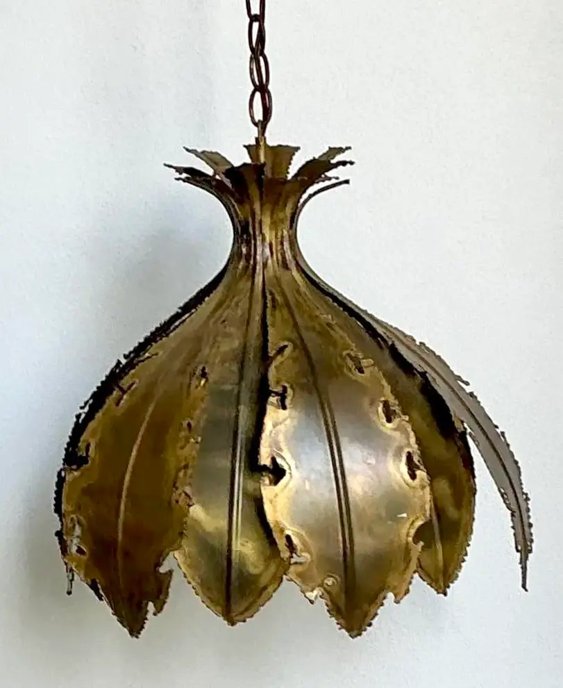 Vintage MCM Danish Holm Sorensen Torch Cut Chandelier - Side view