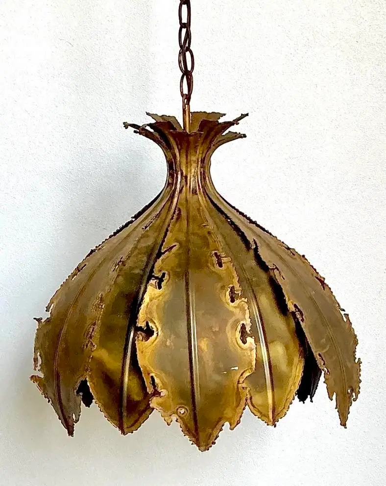 Vintage MCM Danish Holm Sorensen Torch Cut Chandelier - Top view