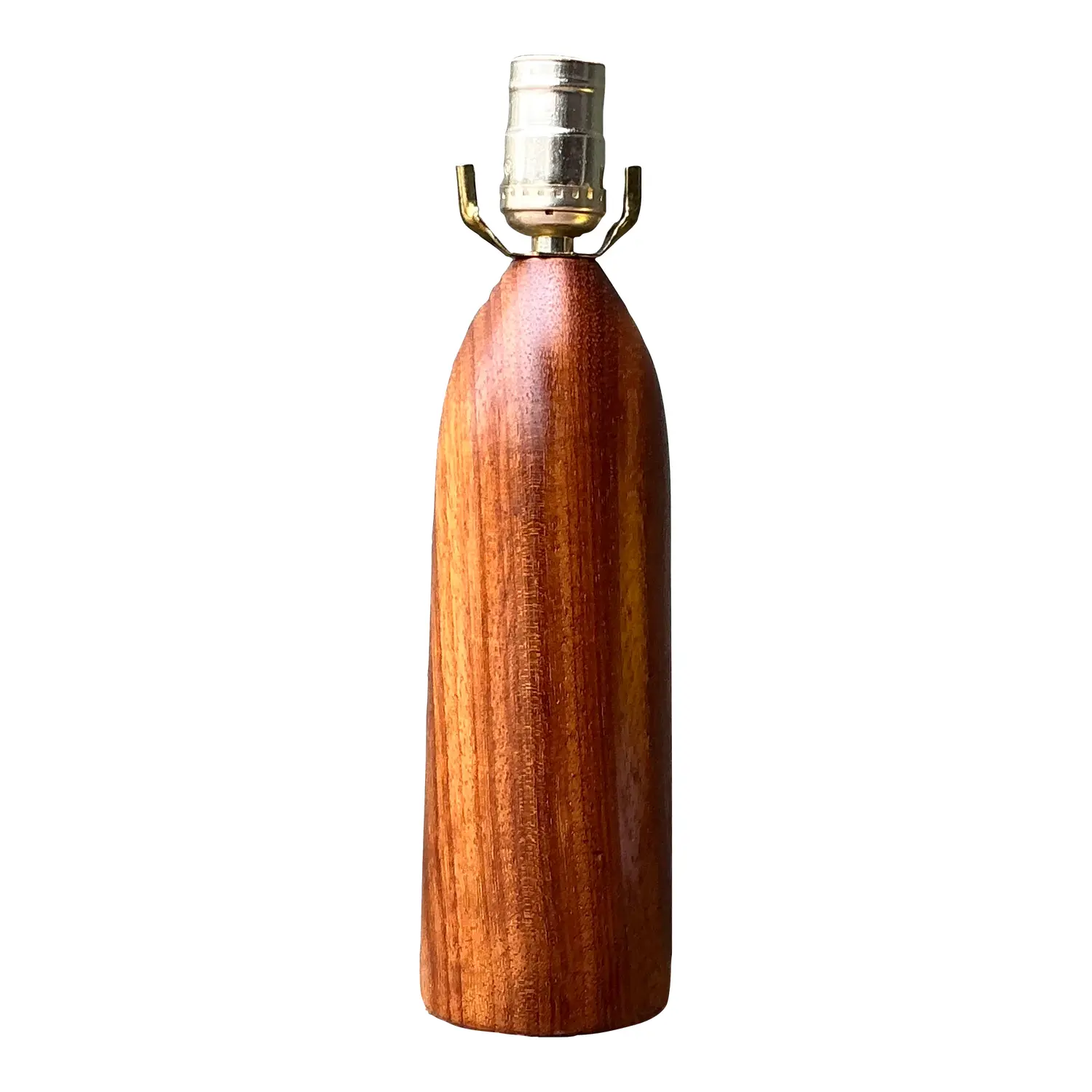 Vintage MCM Danish Wood Bullet Lamp