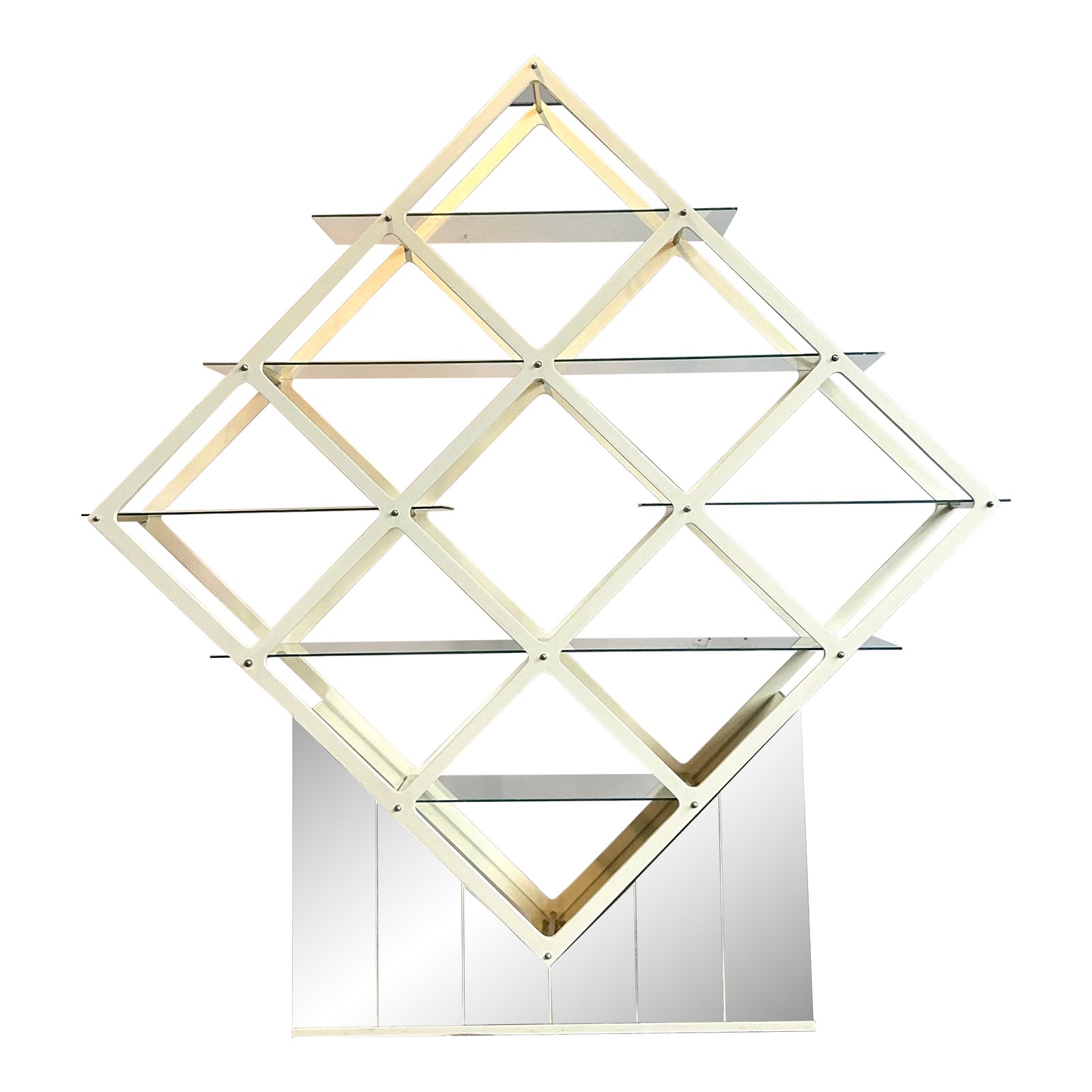 Vintage MCM Diamond Etagere - Detail view