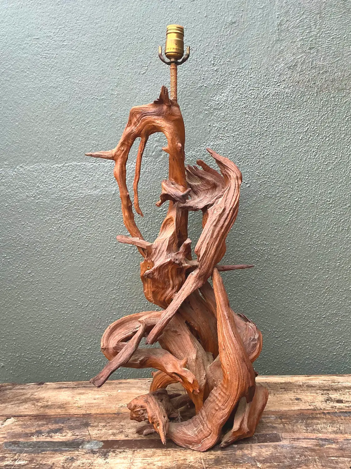 Vintage MCM Driftwood Lamp - Side view