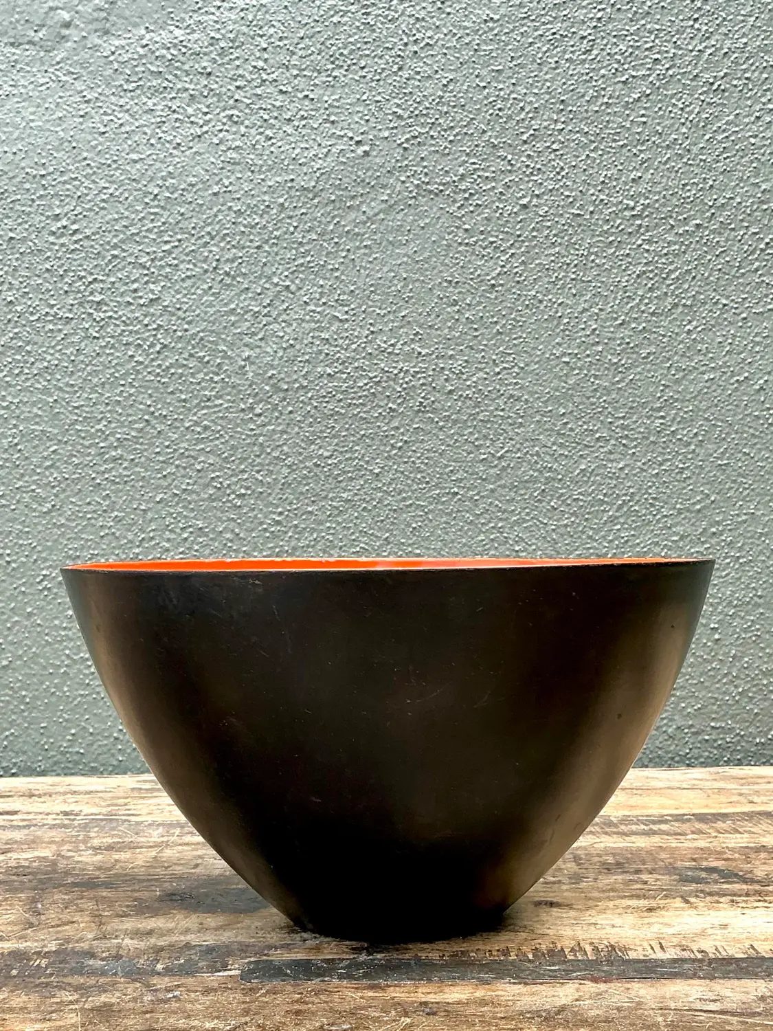 Vintage MCM Enamel Bowl - Top view