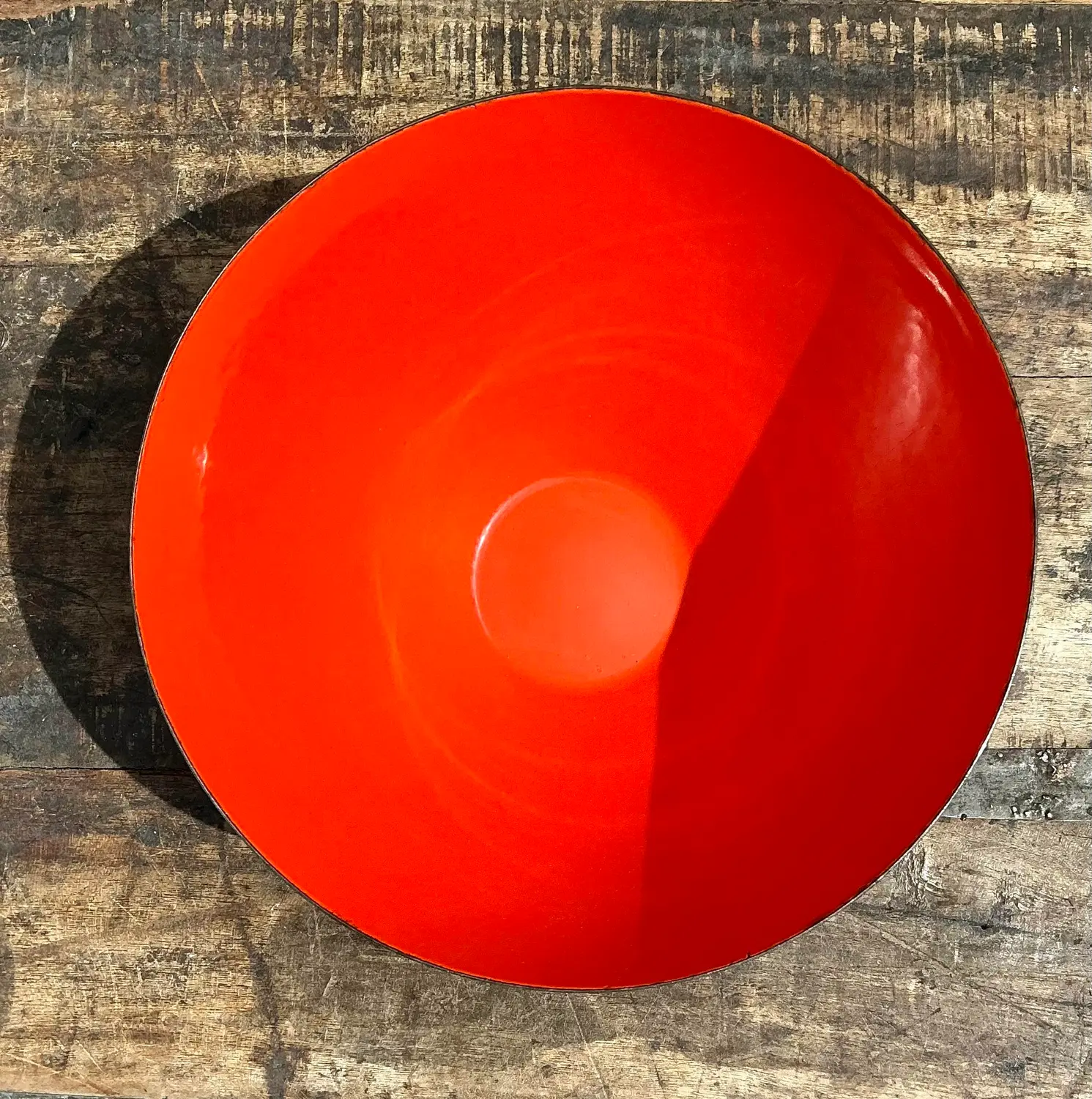 Vintage MCM Enamel Bowl - Back view