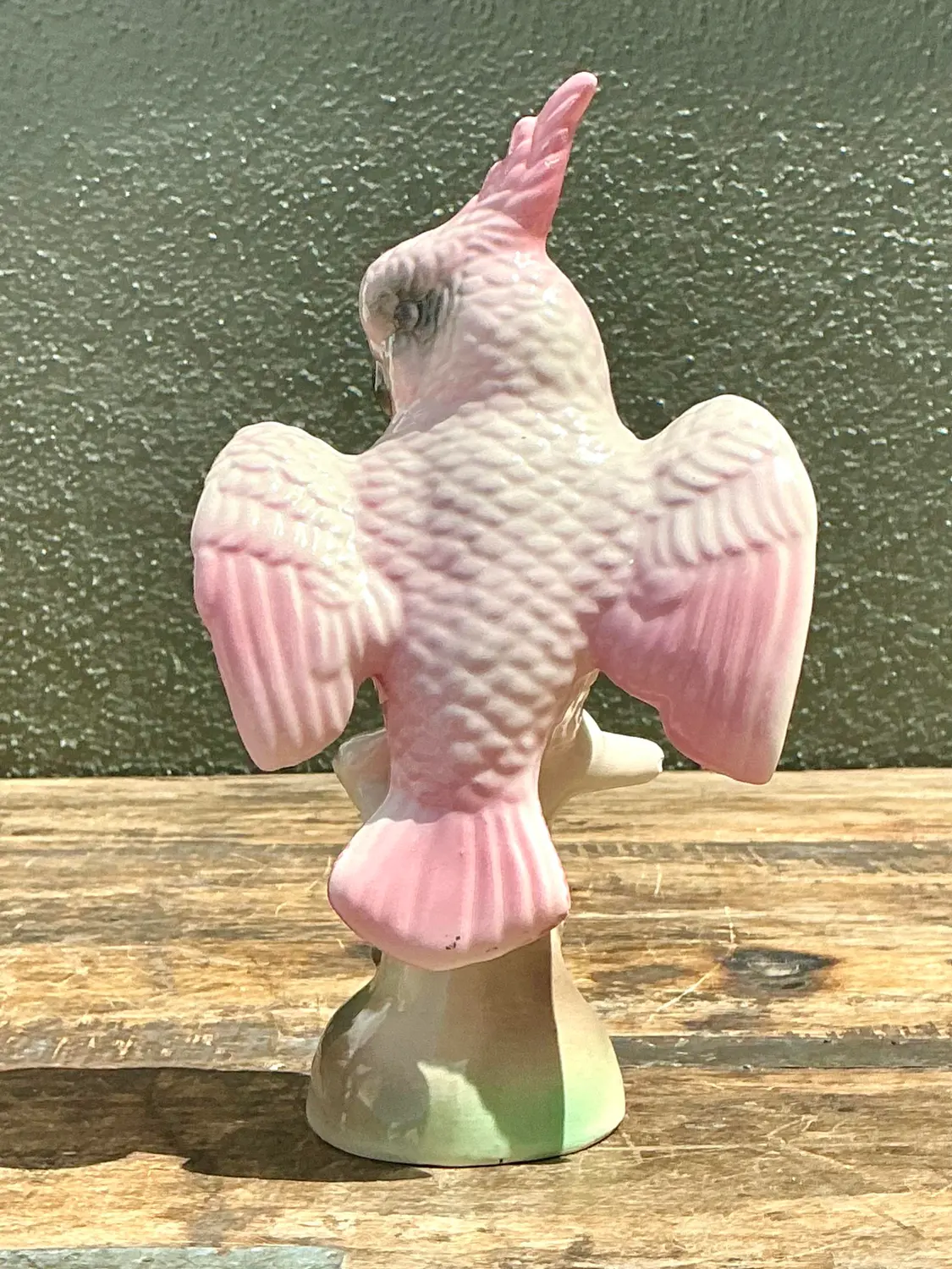 Vintage MCM Glazed Ceramic Bird - Side view