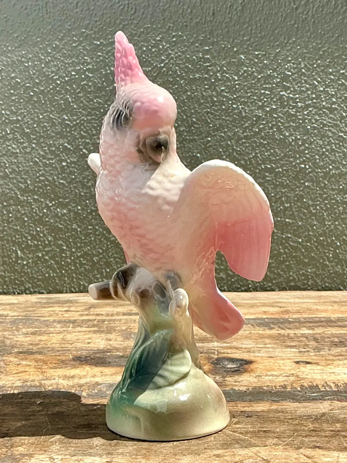 Vintage MCM Glazed Ceramic Bird - Detail view