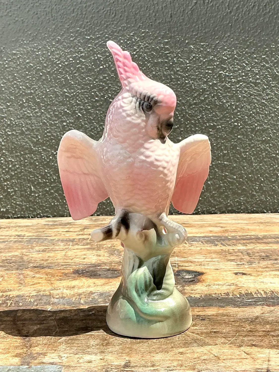 Vintage MCM Glazed Ceramic Bird - Back view