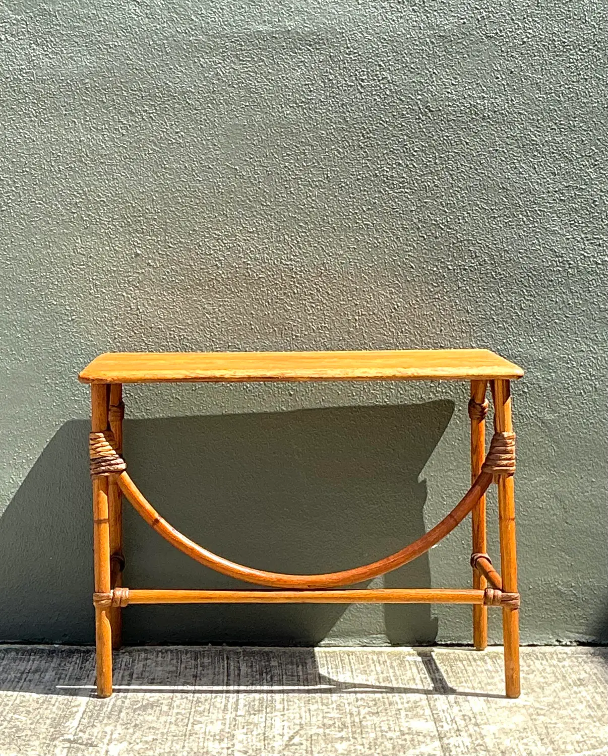 Vintage MCM Heywood Wakefield Wide Table - Back view