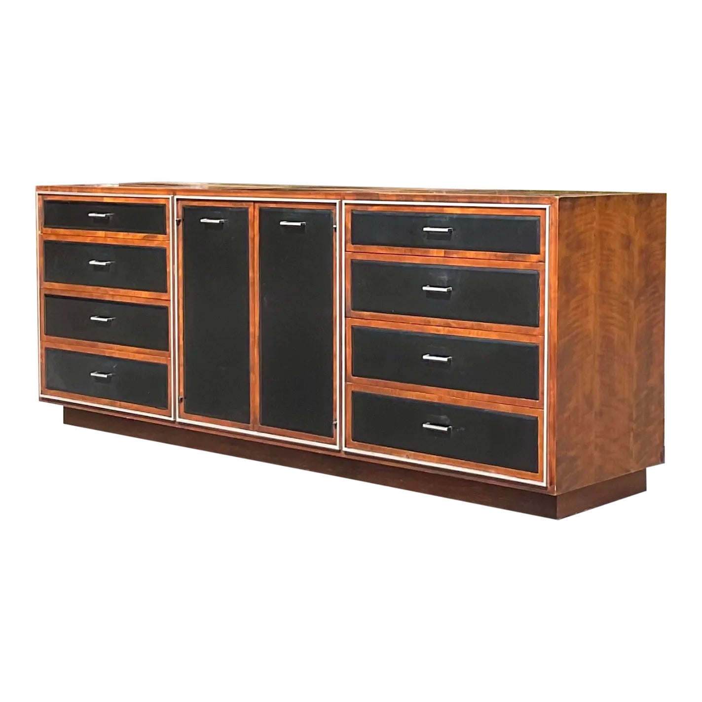 Vintage MCM John Stuart Leather Front Dresser