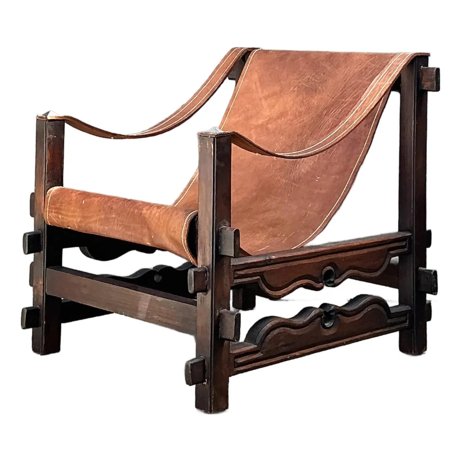 Vintage MCM Leather Sling Lounge Chair
