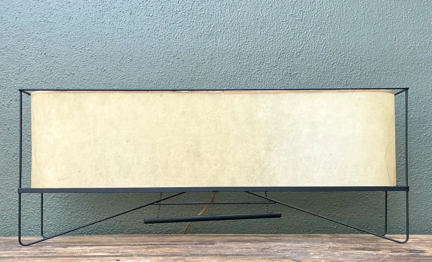 Vintage MCM Long Parchment Table Lamp - Back view