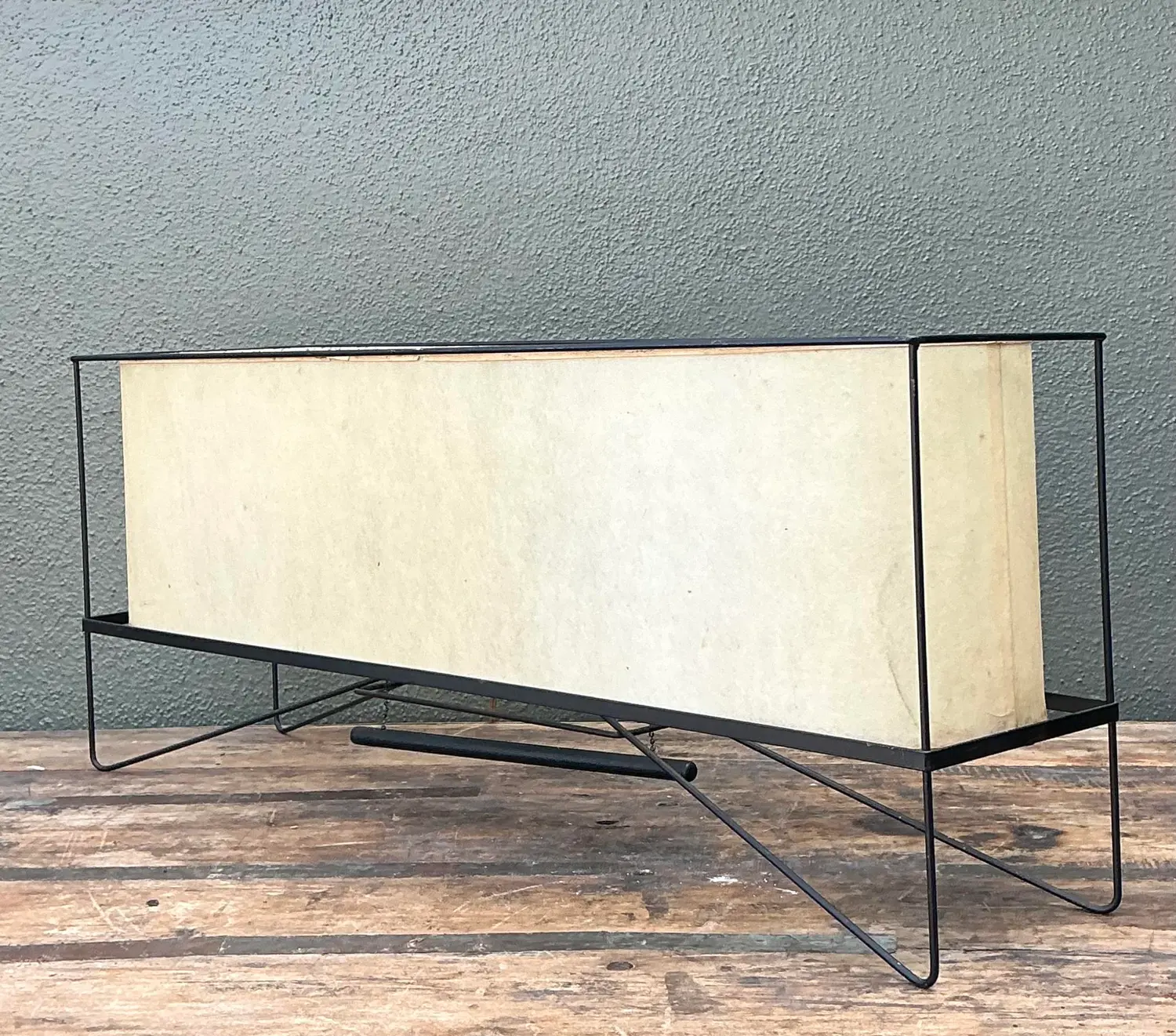 Vintage MCM Long Parchment Table Lamp - Detail view