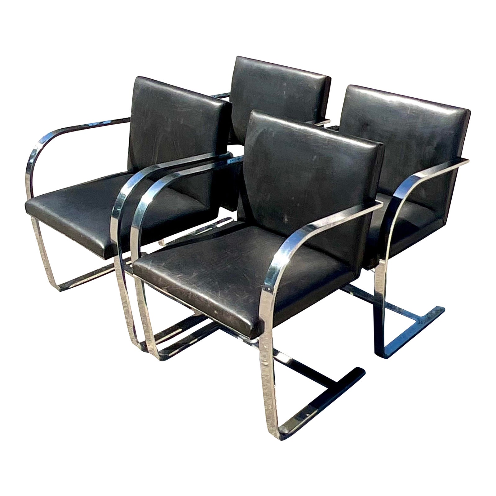 Vintage MCM Mies van der Rohe for Knoll Brno Chairs - Set of 4 - Detail view