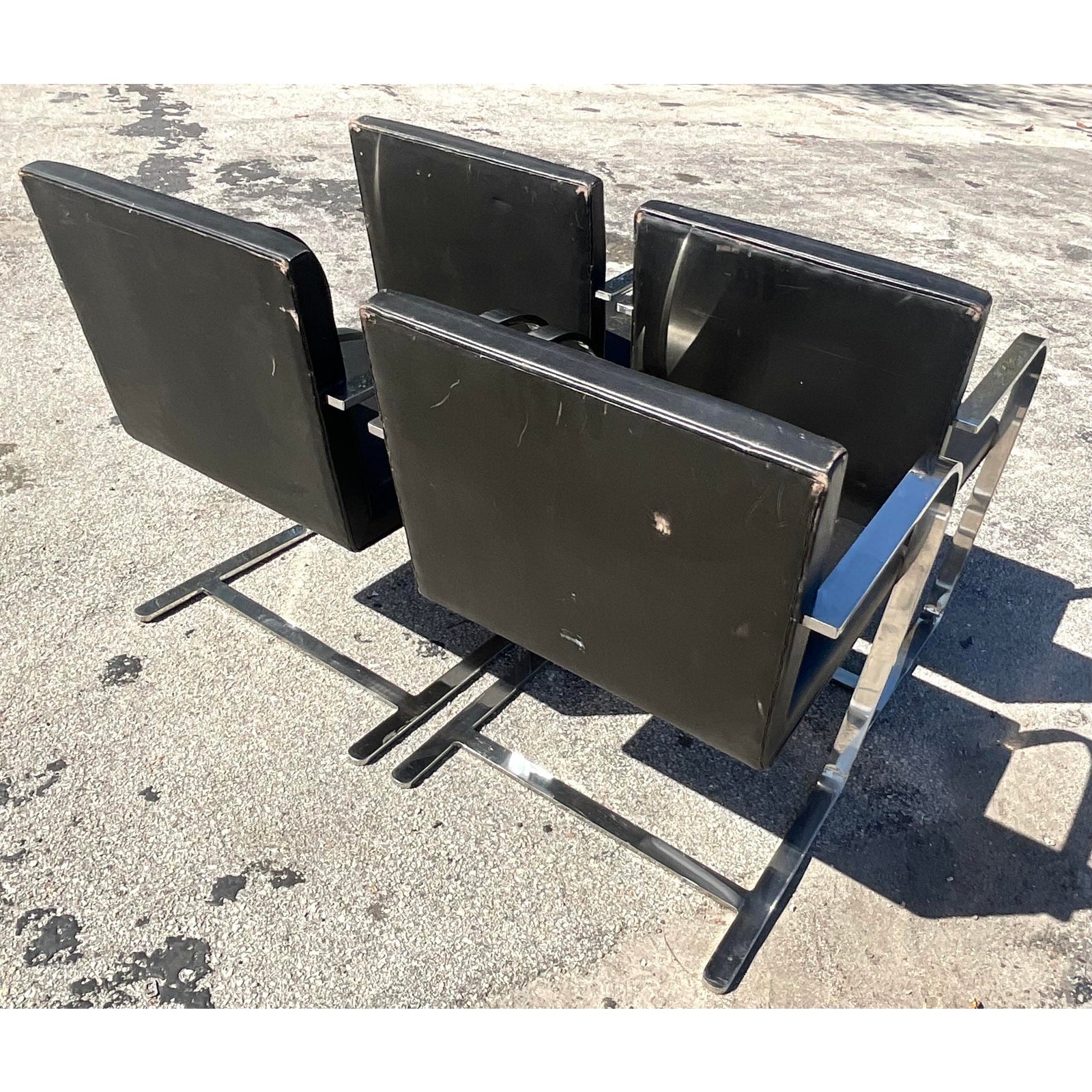 Vintage MCM Mies van der Rohe for Knoll Brno Chairs - Set of 4 - Top view