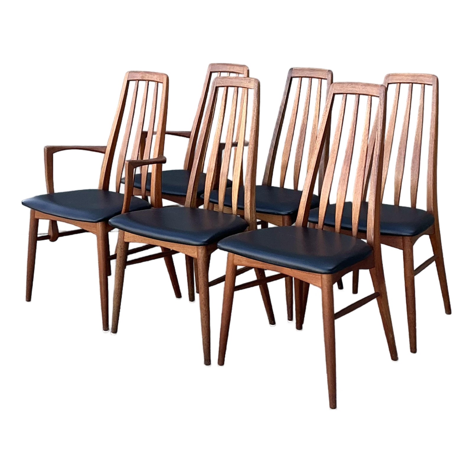 Vintage MCM Niels Koefoed Teak “Eva” Dining Chairs - Set of 6