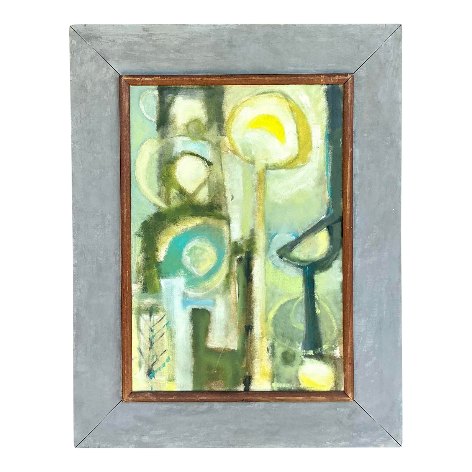 Vintage McM Original Abstract Oil on Canvas Painting, Framed