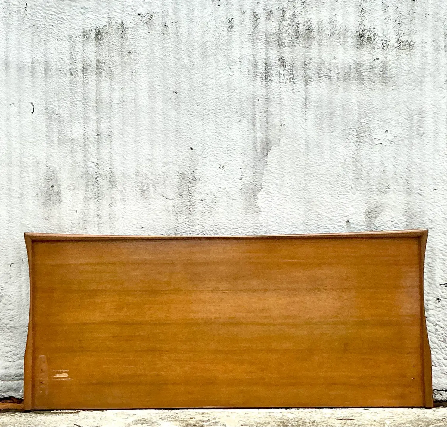 Vintage MCM Plank King Headboard - Side view