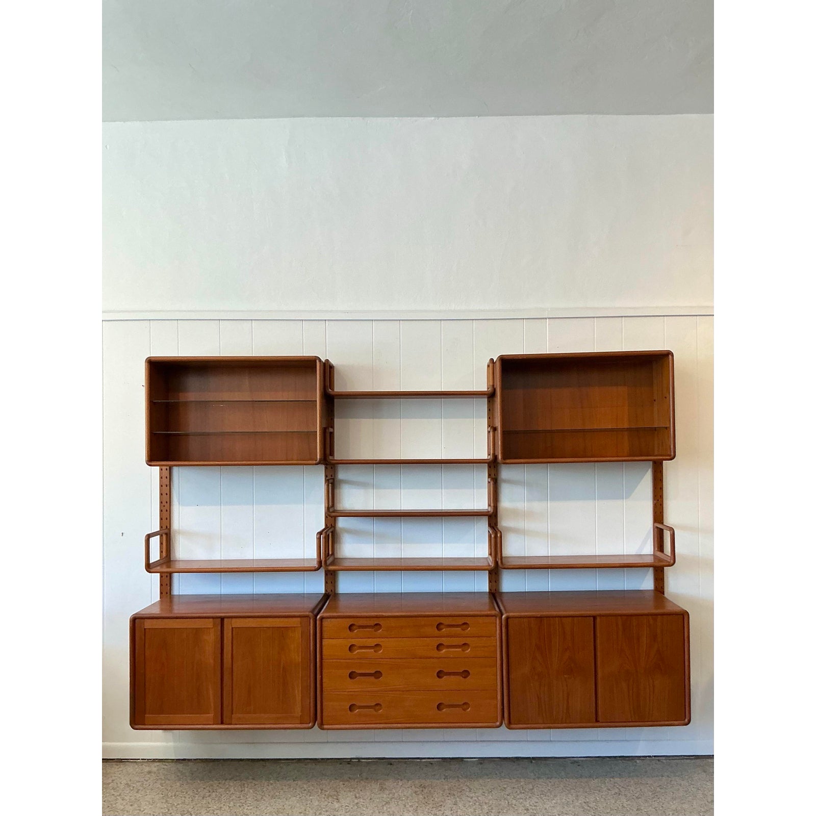 Vintage MCM Poul Cadovius 3 Bay Teak Wall System - Back view