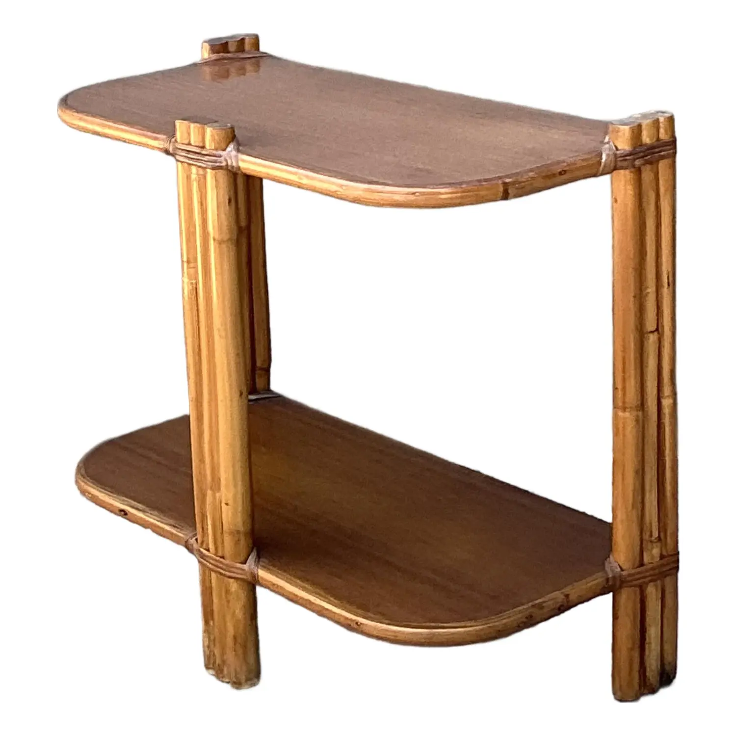 Vintage MCM Rattan Side Table