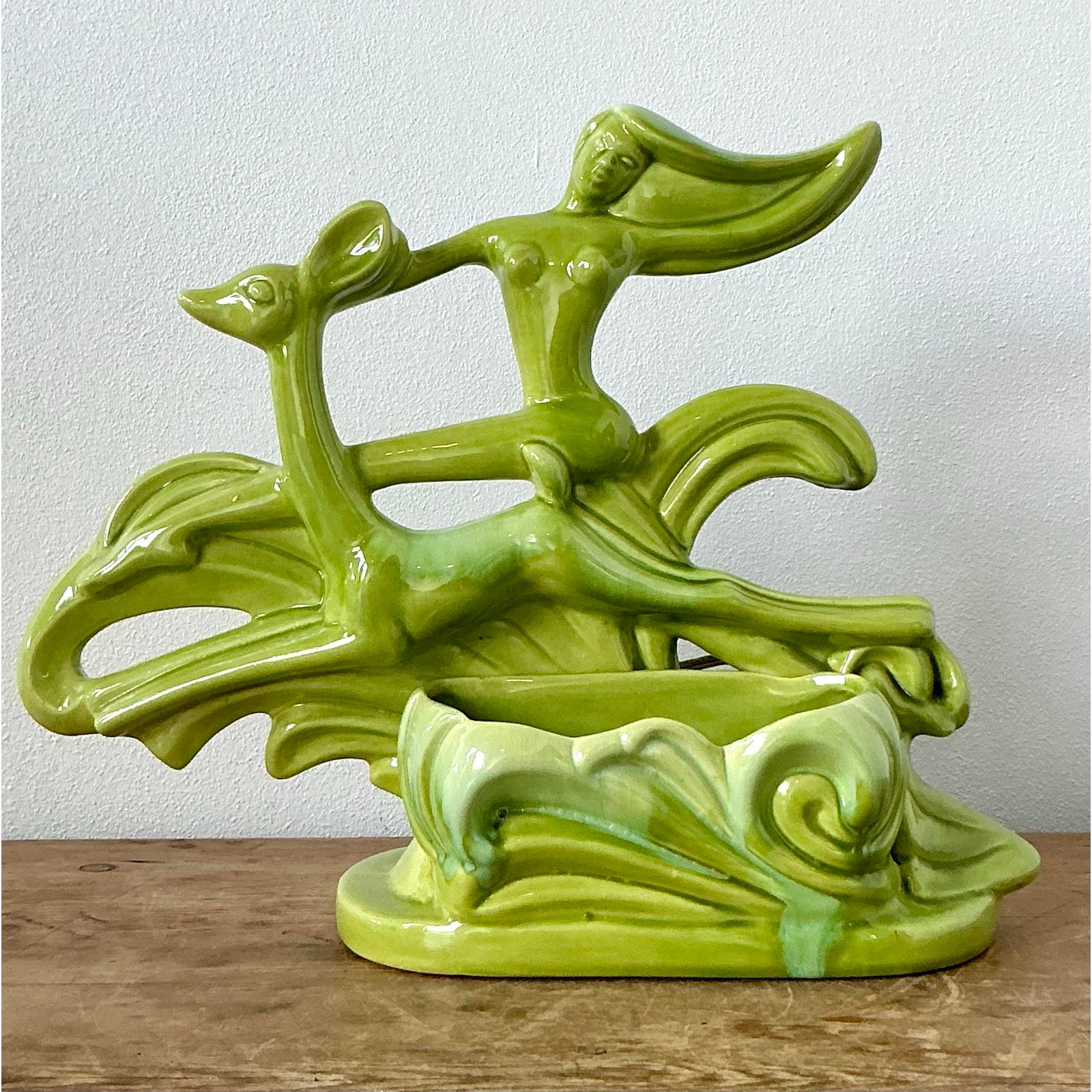 Vintage MCM Royal Haeger Glazed Ceramic Lamp - Detail view