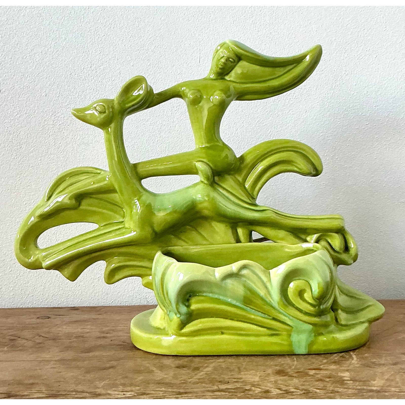 Vintage MCM Royal Haeger Glazed Ceramic Lamp - Side view