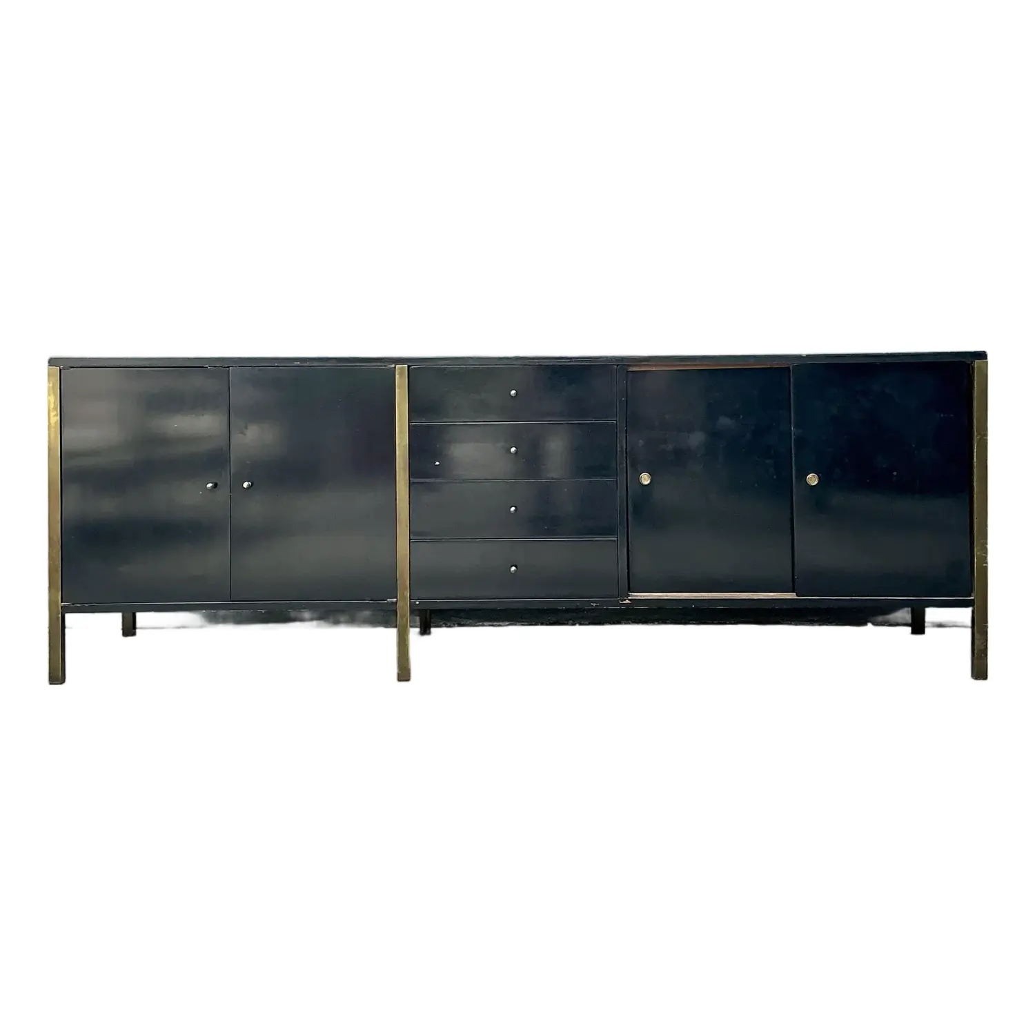 Vintage MCM Sliding Door Credenza After Paul McCobb