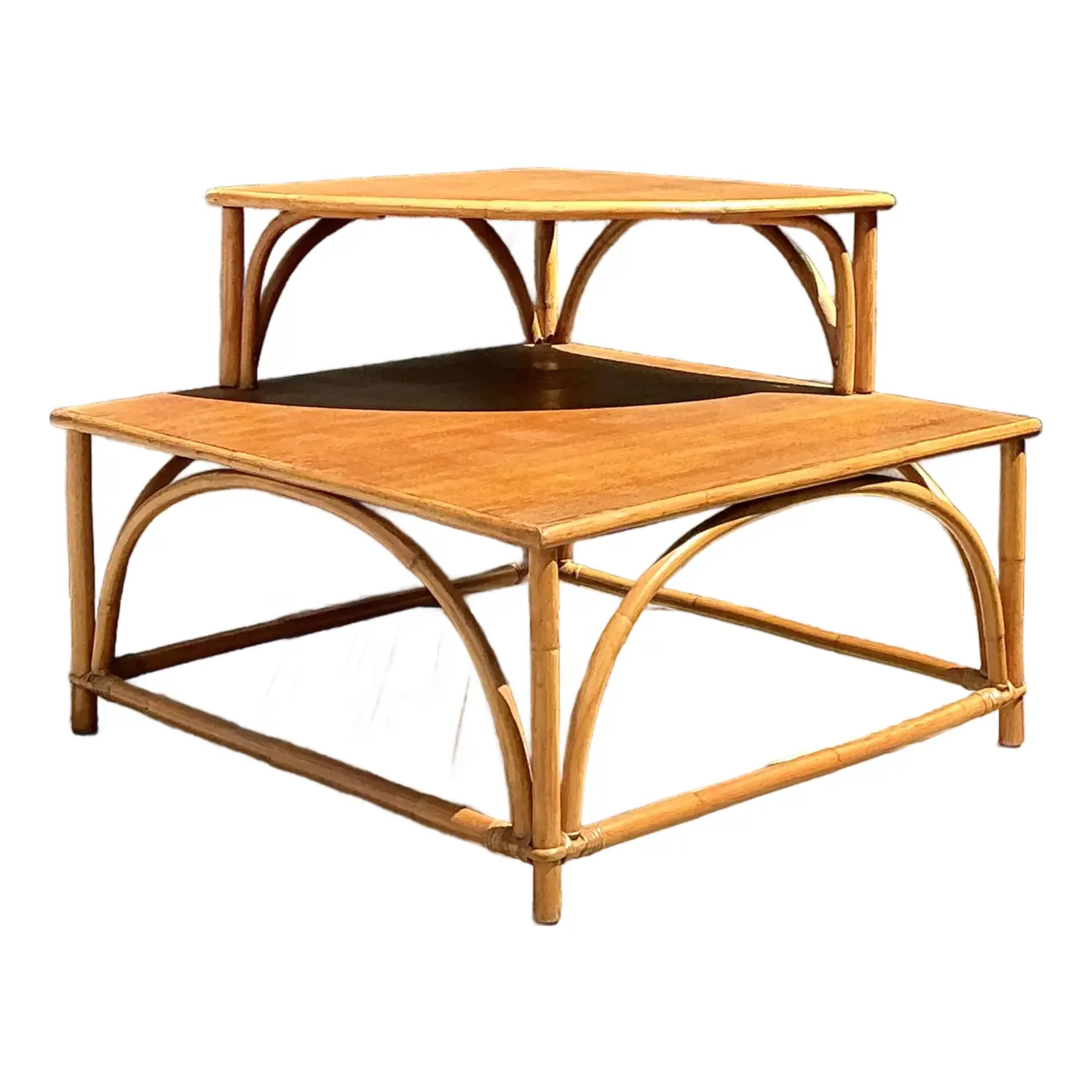 Vintage MCM Stacked Corner Table