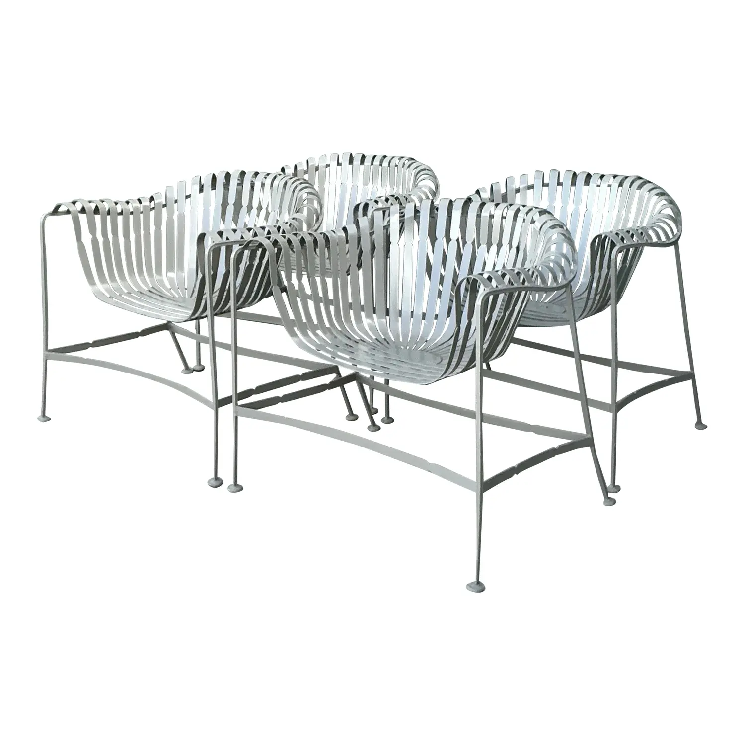 Vintage MCM Woodard Sunburst Strap Chairs - Set of 4