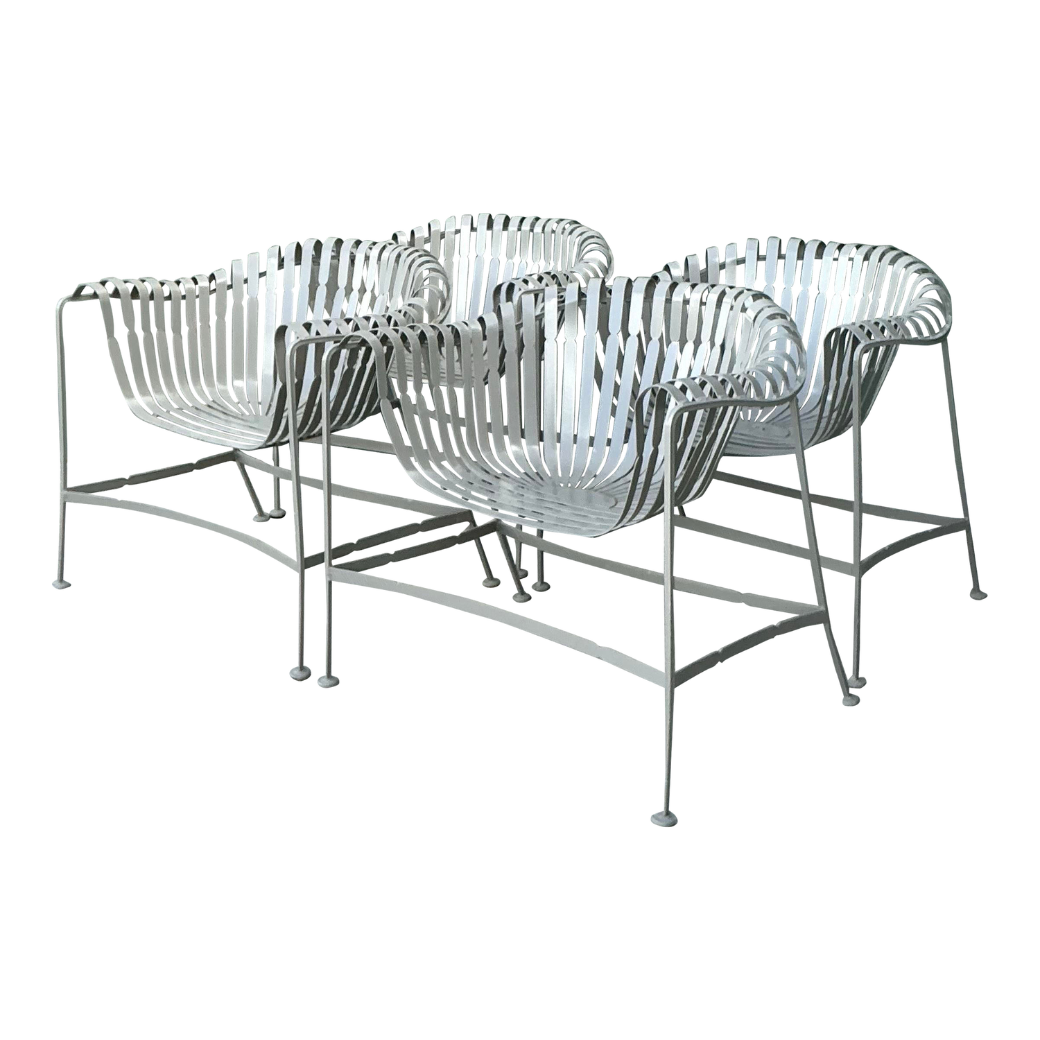 Vintage MCM Woodard Sunburst Strap Chairs - Set of 4 - Detail view