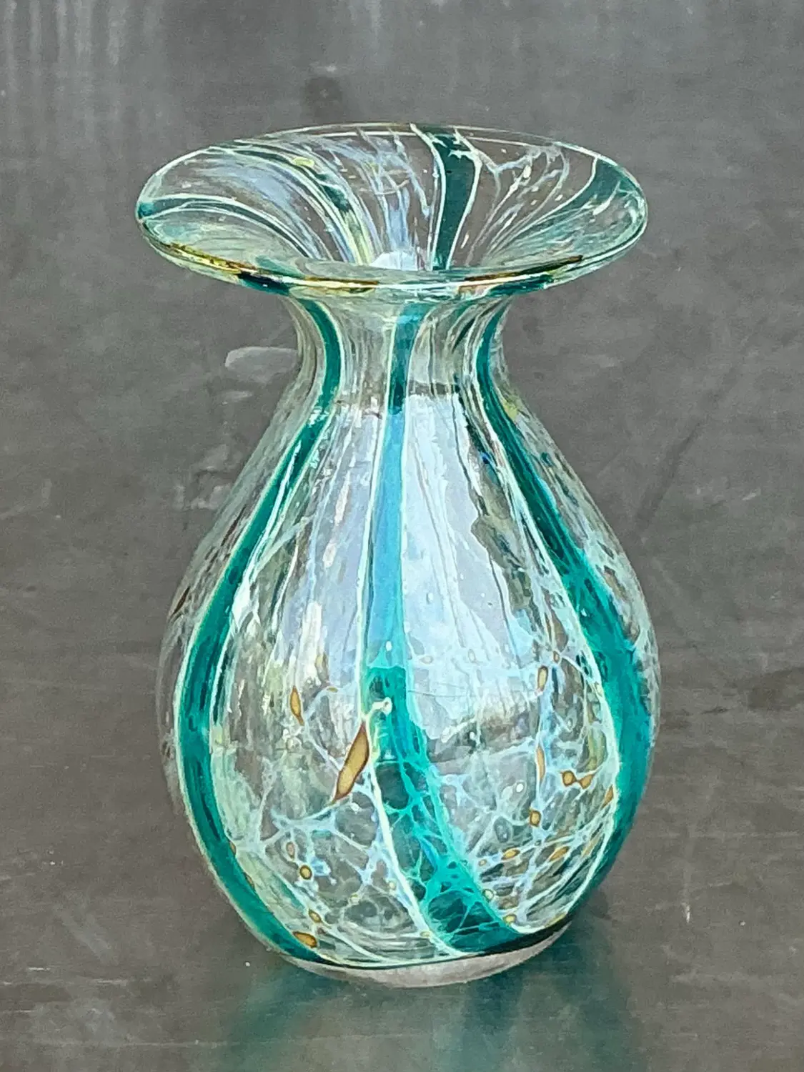 Vintage Mdina Malta Glass Vase - Top view