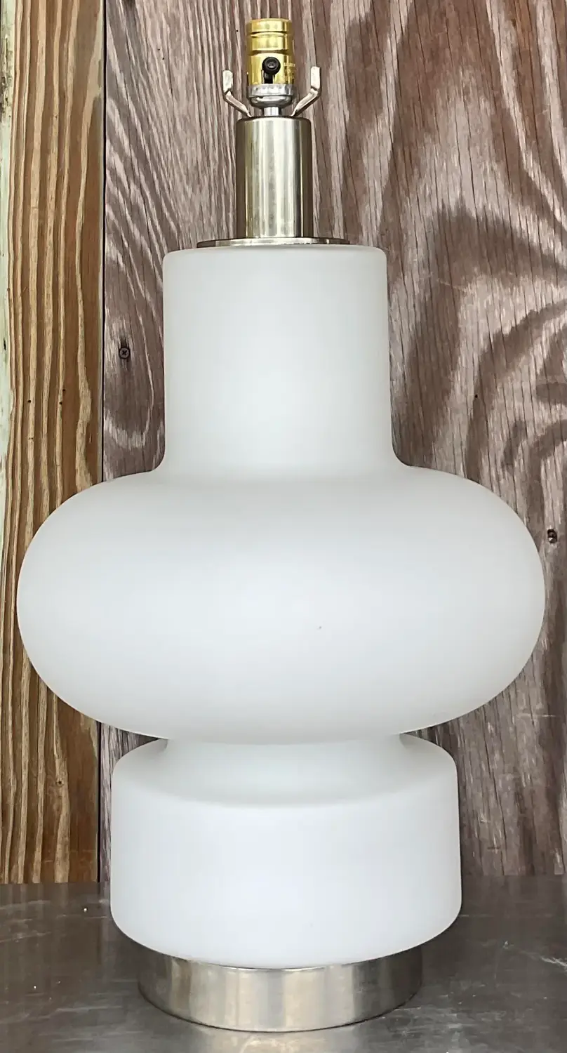 Vintage Mid 20th Century After Bobo Piccoli for Fontana Arte Glass Lamp - Side view