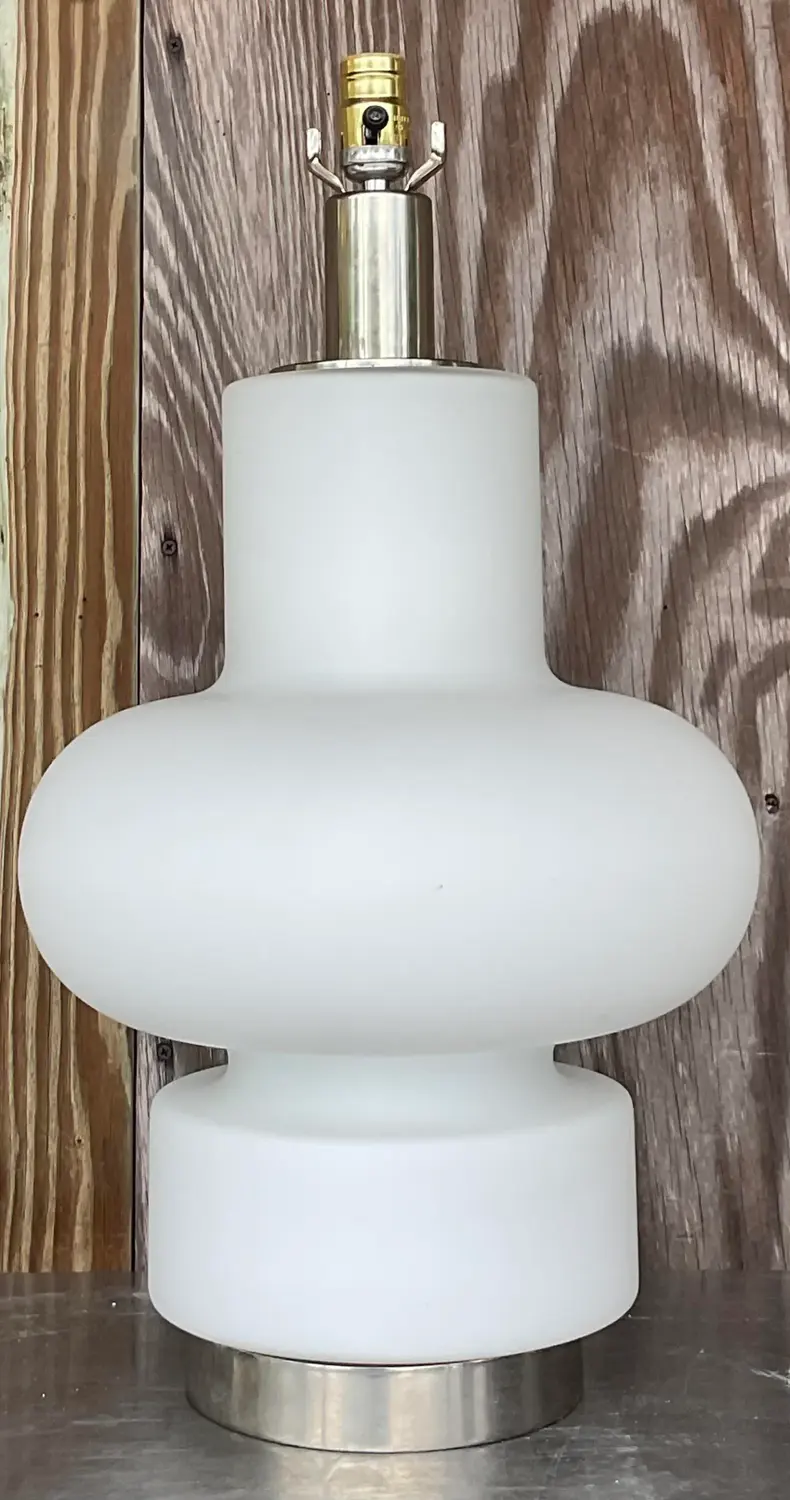 Vintage Mid 20th Century After Bobo Piccoli for Fontana Arte Glass Lamp - Back view