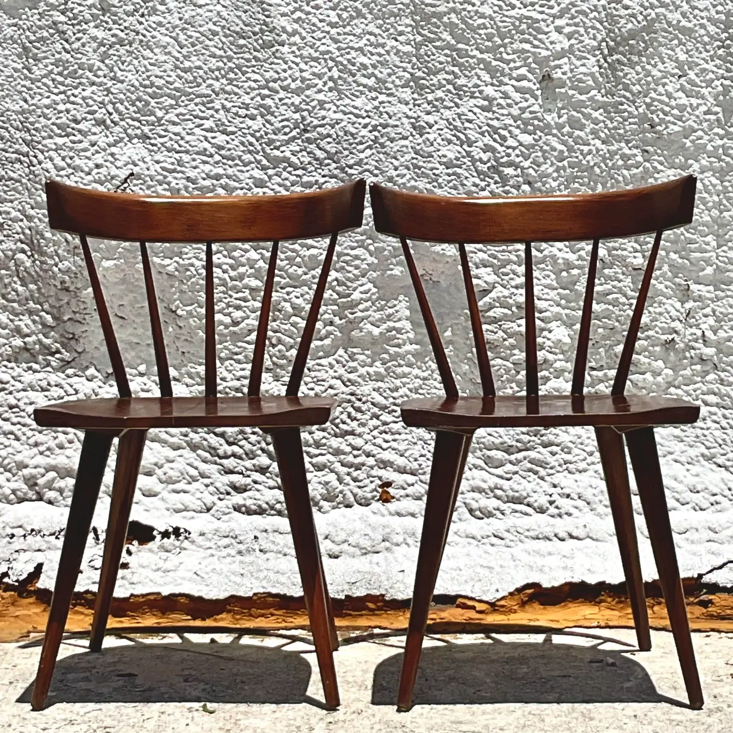 Vintage Mid 20th Century Spindle Back Dining Chairs After Paul McCobb- Set of 2 - Detail view