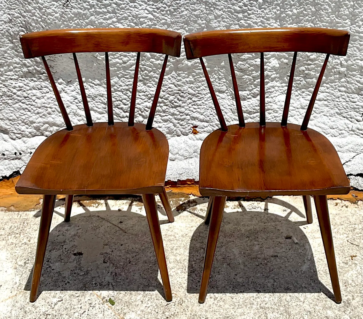 Vintage Mid 20th Century Spindle Back Dining Chairs After Paul McCobb- Set of 2 - Side view