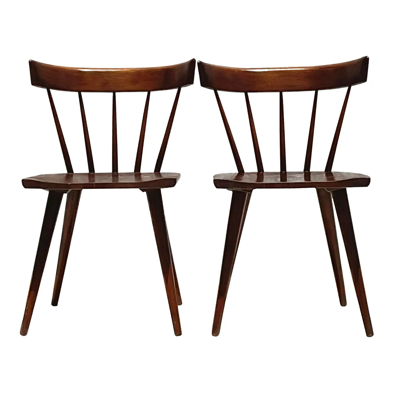 Vintage Mid 20th Century Spindle Back Dining Chairs After Paul McCobb- Set of 2