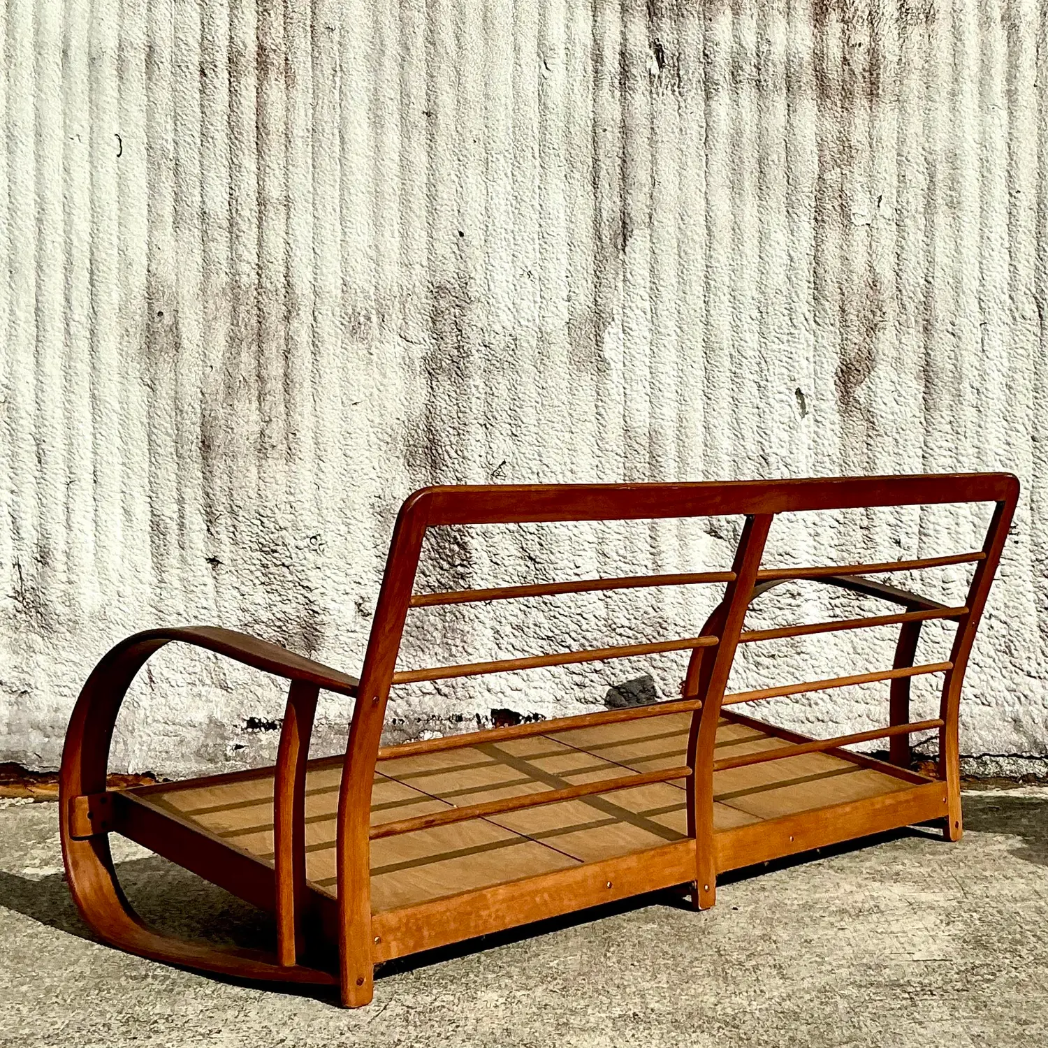 Vintage Mid-Century Modern Bent Wood Sofa After Gilbert Rohde - Top view