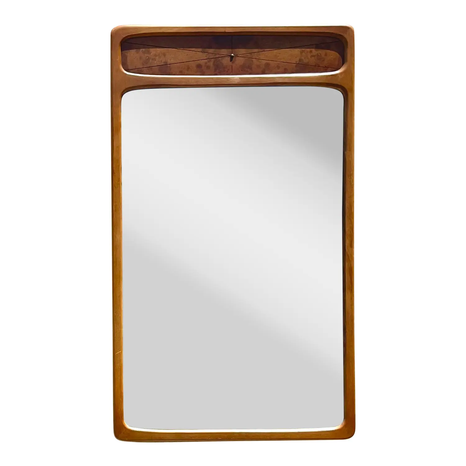 Vintage Mid-Century Modern Burl Wood Mirror